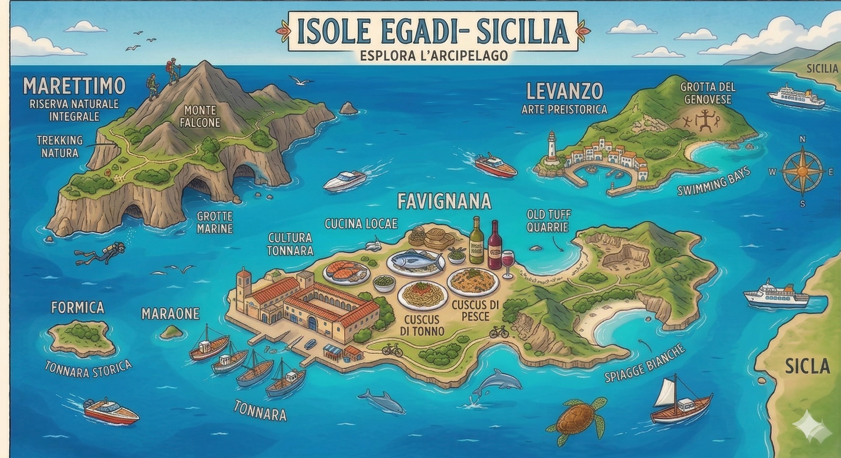 Mappa Isole Egadi